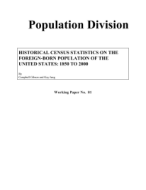 Historical Census Statistics on the Foreign-Born Population of the United States: 1850 to 2000