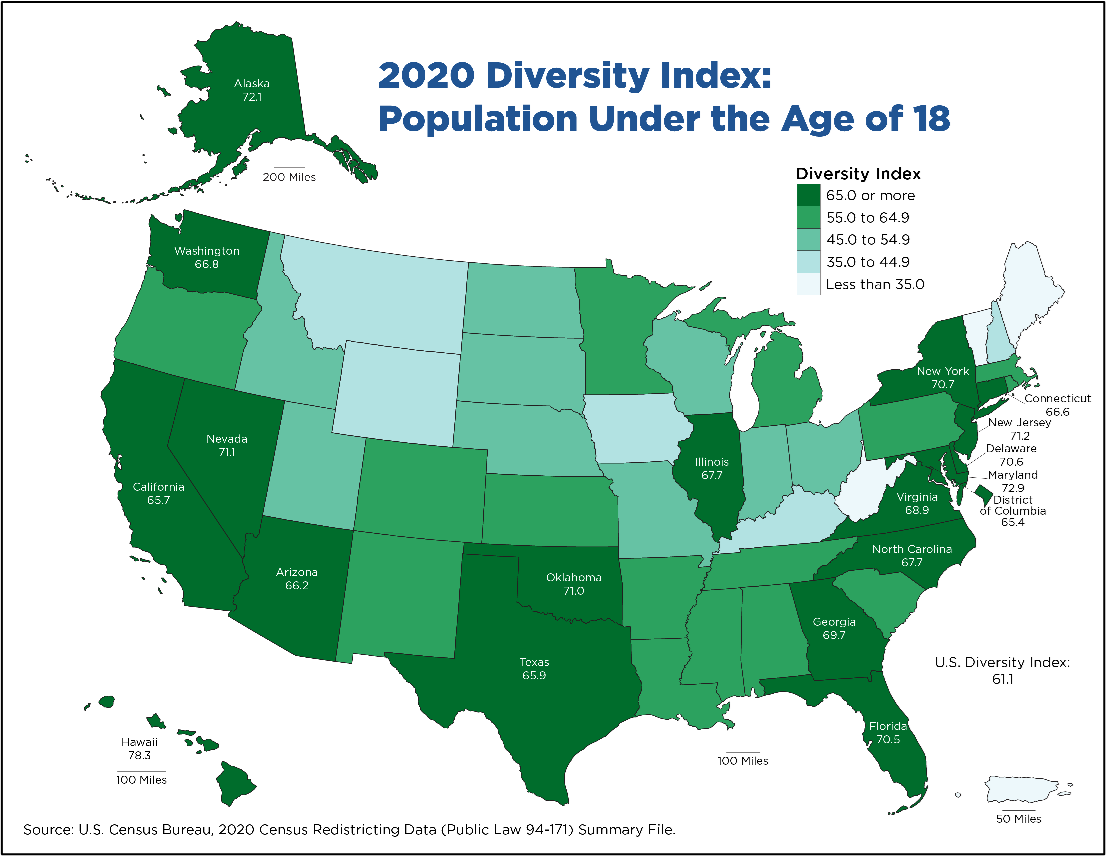 2020 Diversity Index: Population Under the Age of 18