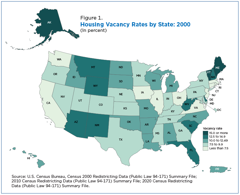 Figure 1. Housing Vacancy Rates by State: 2000 and 2020