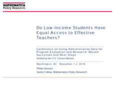 Do Low-Income Students Have Equal Access to Effective Teachers?
