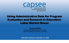 Using Administrative Data for Program Evaluation and Research in Education-Labor Market Nexus