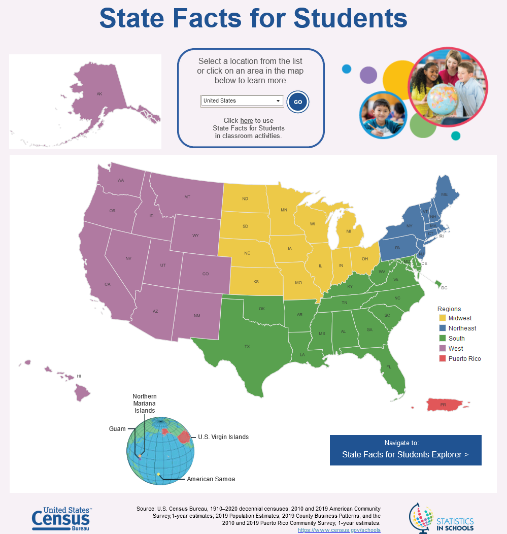 Image link leading to data visualization focusing on State Facts for Students