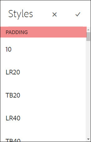 Layout Container Style: Padding