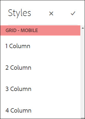 Layout Container Style: Grid - Mobile