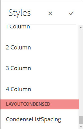 Layout Container Style: Layout Condensed