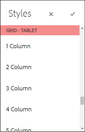 Layout Container Style: Grid - Tablet