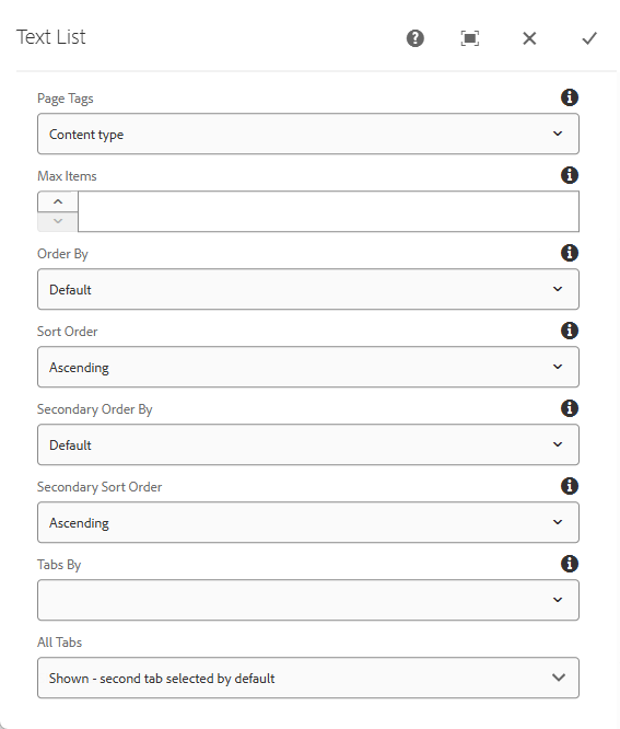Text List Sort and ID Options Text List Sort and ID Options