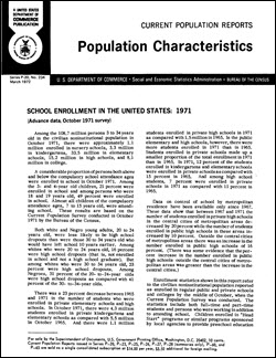 School Enrollment in the United States: 1971