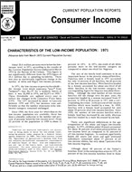 Characteristics ofthe Low-Income Population: 1971 (Advance data)