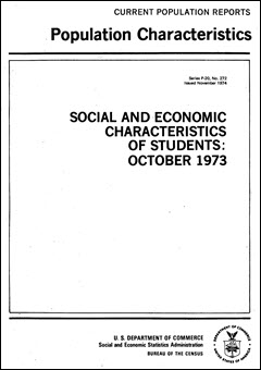 Social and Economic Characteristics of Students: October 1973