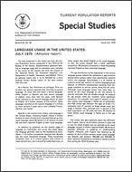 Language Usage in the United States: July 1975 (Advance report)