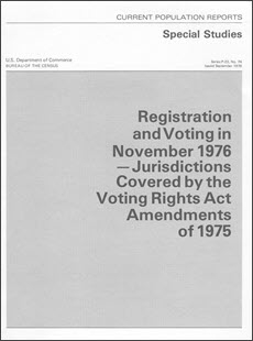Registration and Voting in November 1976—Jurisdictions Covered by the Voting Rights Act Amendments of 1975