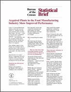 Statistical Brief: Acquired Plants in the Food Manufacturing Industry Show Improved Performance