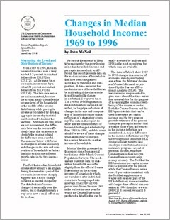 Changes in Median Household Income: 1969 to 1996