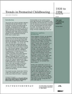 Trends in Premarital Childbearing: 1930 to 1994
