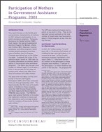 Participation of Mothers in Government Assistance Programs: 2001