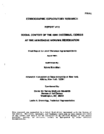 Social Context of the 1990 Decennial Census at the Akwesasne Mohawk Reservation