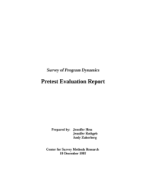 Survey of Program Dynamics Pretest Report: Executive Summary