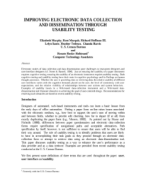 Improving Electronic Data Collection and Dissemination through Usability Testing