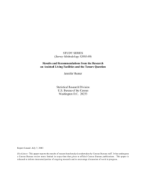Results and Recommendations from the Research on Assisted Living Facilities and the Tenure Question