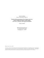 Results and Recommendations from Cognitive Interviews with the Employment History Topical Module to the Survey of Income and Program Participation
