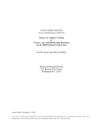 Report on Cognitive Testing of Tenure, Age, and Relationship Questions for the 2005 National Content Test