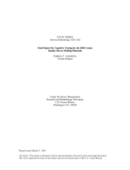 Final Report for Cognitive Testing for the 2010 Census Quality Survey Mailing Materials