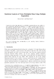 Statistical Analysis of Noise Multiplied Data Using Multiple Imputation