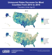 Uninsured Rates Decrease for Most Counties From 2014 to 2015