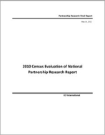 2010 Census Evaluation of National Partnership Research Report