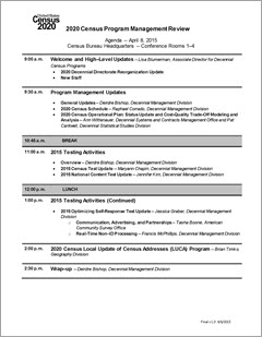 Agenda — April 8, 2015
