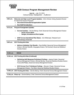 Agenda — July 10, 2015