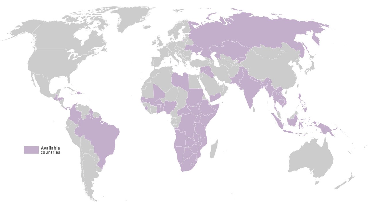 Map of available Subnational Population Data by Geographic Area