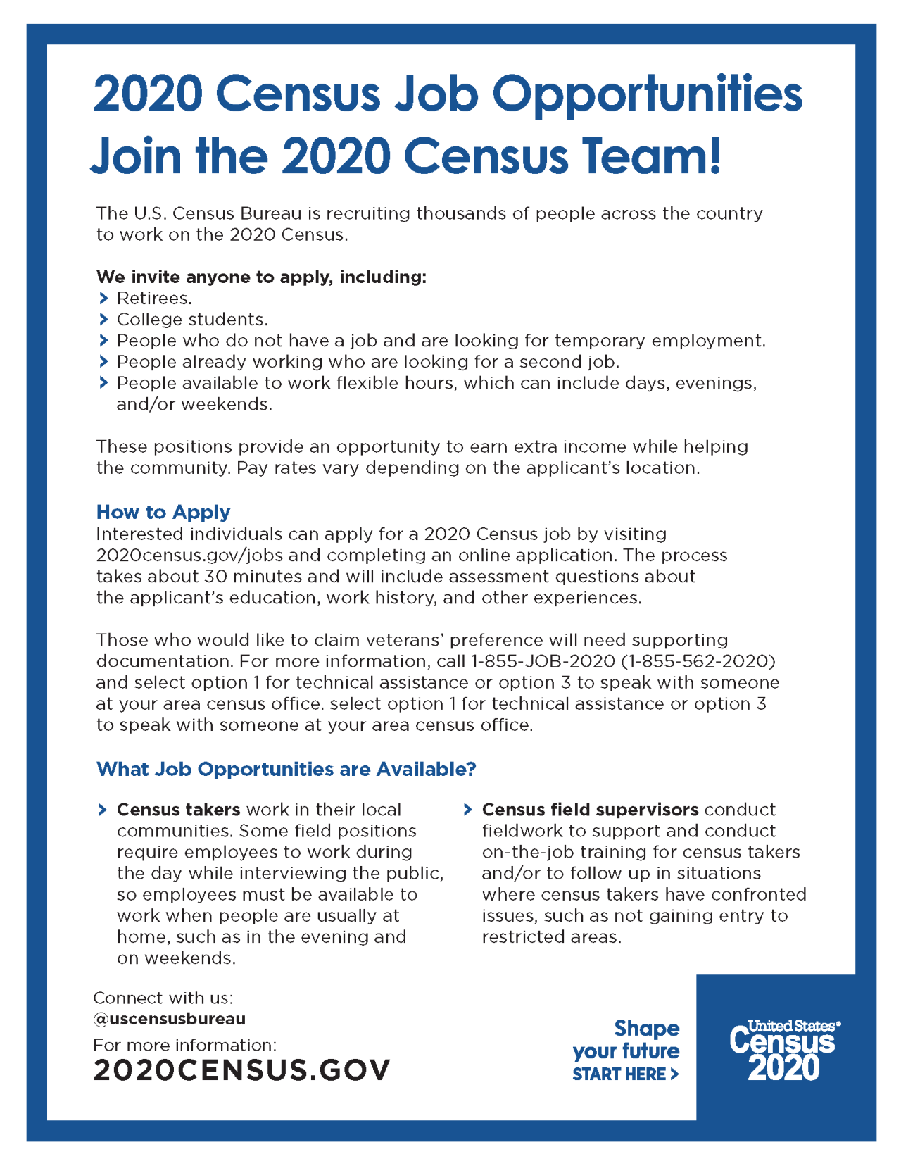 Page 1: 2020 Census Job Opportunities
