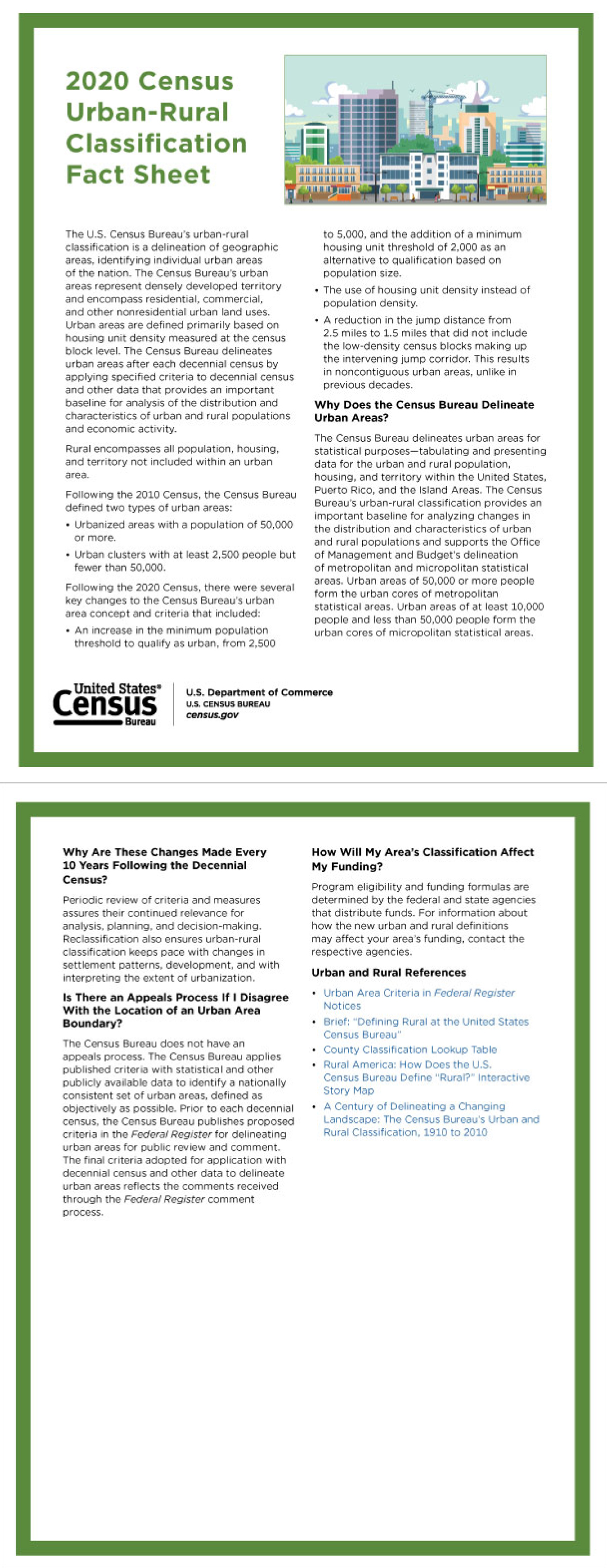 2020 Census Urban-Rural Classification Fact Sheet