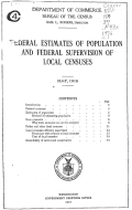 Federal Estimates of Population and Federal Supervision of Local Censuses
