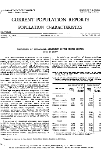 P20-91, Projections of Educational Attainment in the United States: 1960 to 1980