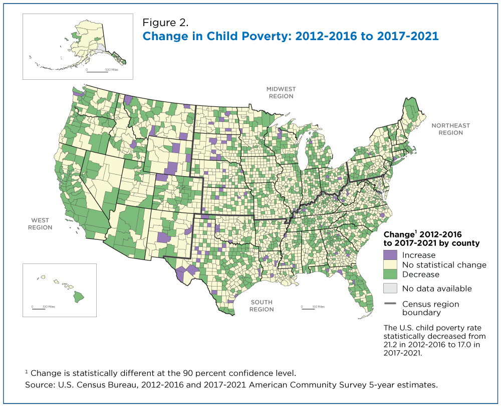 Figure 2: Change in Child Poverty: 2012-2016 to 2017-2021