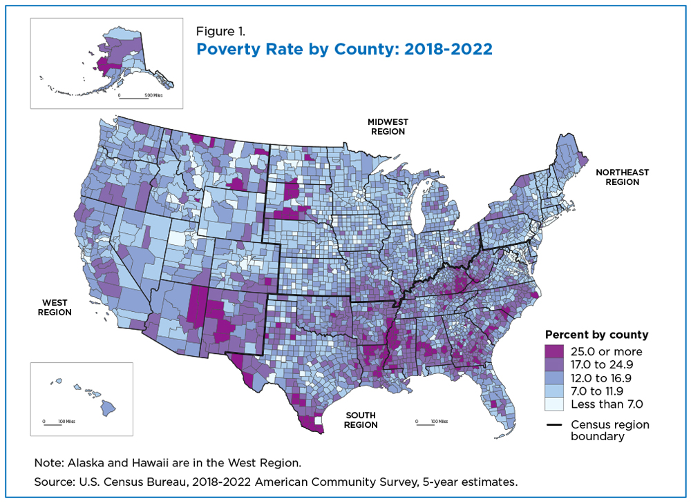 Figure 1. Poverty Rate by County: 2018-2022