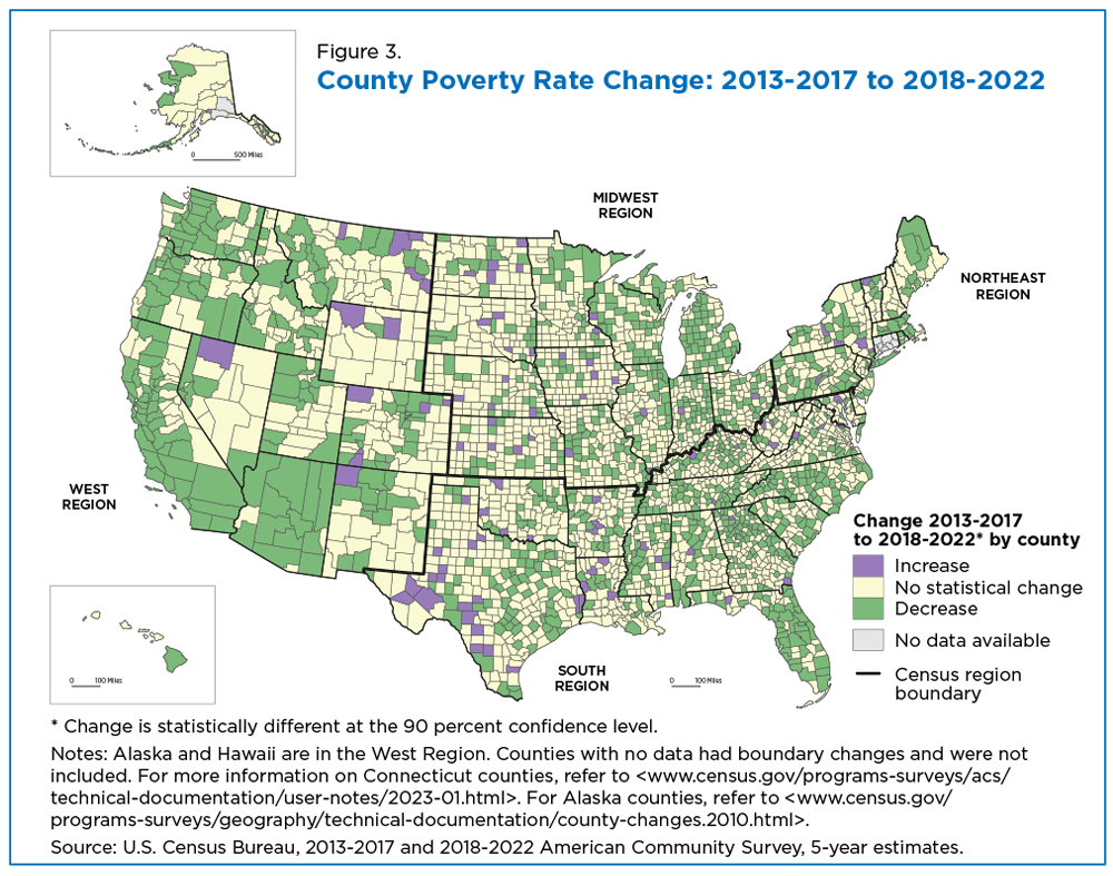 Figure 3. County Poverty Rate Change: 2013-2017 to 2018-2022