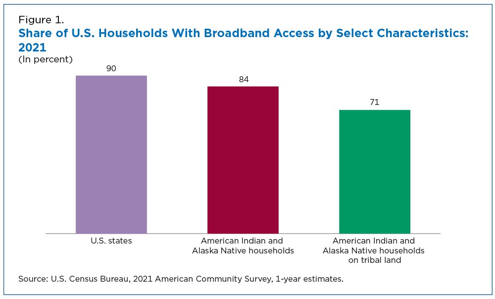 Figure 1. Share of U.S. Households With Broadband Access by Select Characteristics: 2021