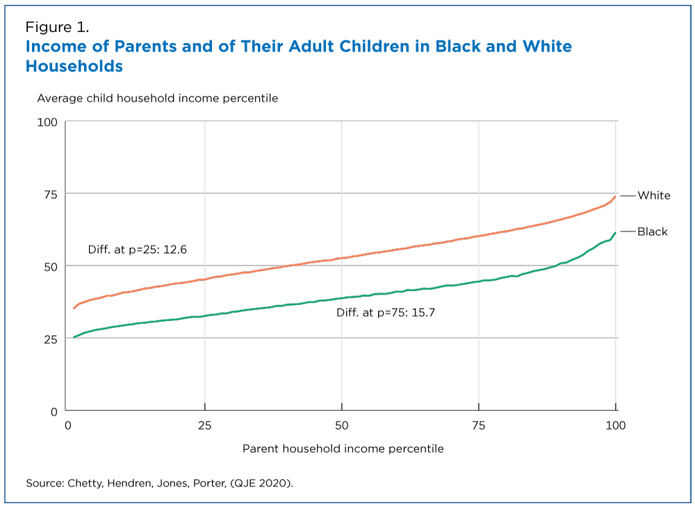 Figure 1. Income of Parents and of Their Adult Children in Black and White Households