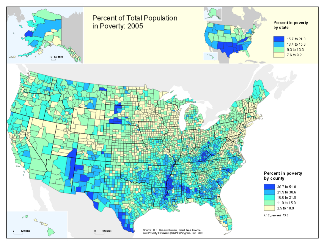 Percent of Total Population in Poverty: 2005