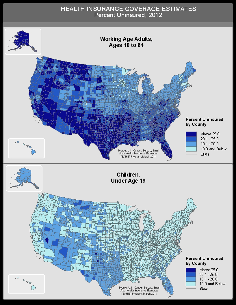 HEALTH INSURANCE COVERAGE ESTIMATES
Percent Uninsured, 2012 - By Age