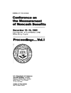 Conference on the Measurement of Noncash Benefits: Proceedings Vol. I