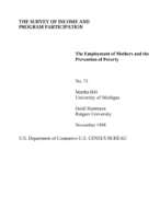 The Employment of Mothers and Prevention of Poverty