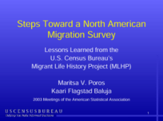 Steps Toward a North American Migration Survey