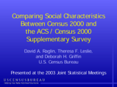 Comparing Social Characteristics Between Census 2000 and the American Community Survey