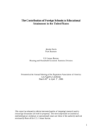 1 The Contribution of Foreign Schools to Educational Attainment in the United States