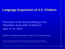 Language Acquisition of U.S. Children